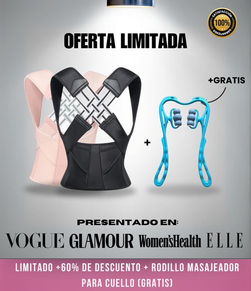 Corrector de Postura Ultra Confort+ Rodillo Masajeador Cervical (GRATIS)
