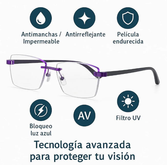 Gafas Multifocales TR-90 Titanium Pro + Funda de Cuero GRATIS (2X1)
