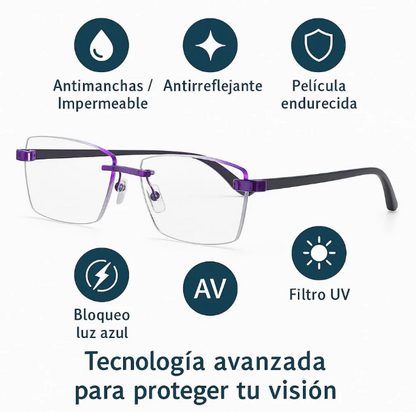 Gafas Multifocales TR-90 Titanium Pro + Funda de Cuero GRATIS (2X1)