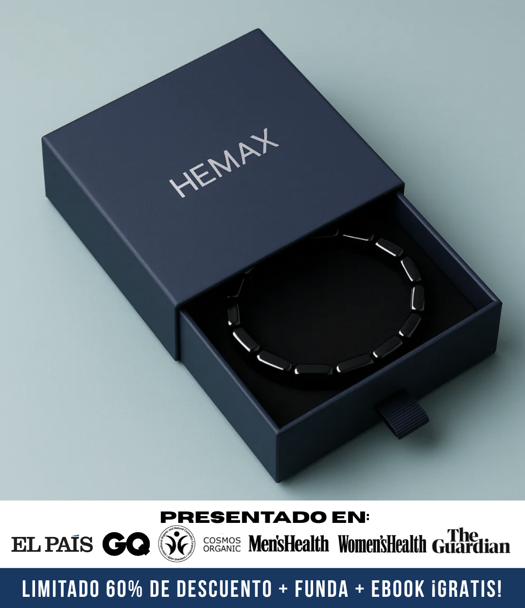 Pulsera de Hematita Hemax® — El Aliado del Rendimiento Masculino