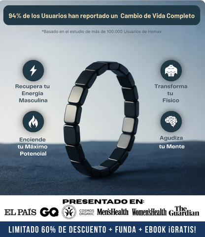 Pulsera de Hematita Hemax® — El Aliado del Rendimiento Masculino