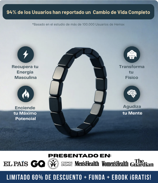 Pulsera de Hematita Hemax® — El Aliado del Rendimiento Masculino