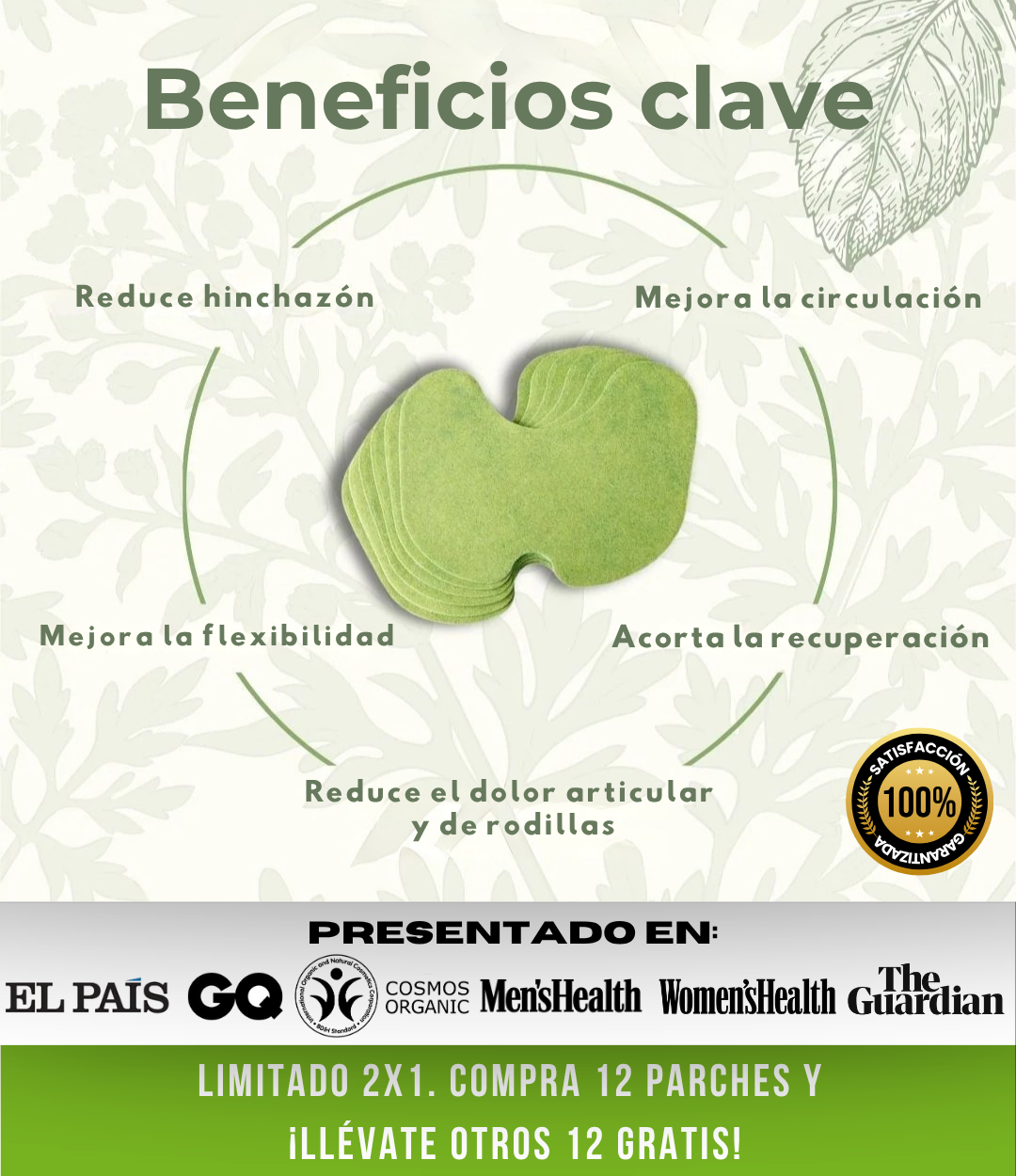 OFERTA Parches Wellnee®: Terapia Natural para el Dolor Articular. 12 Unidades + 12 GRATIS