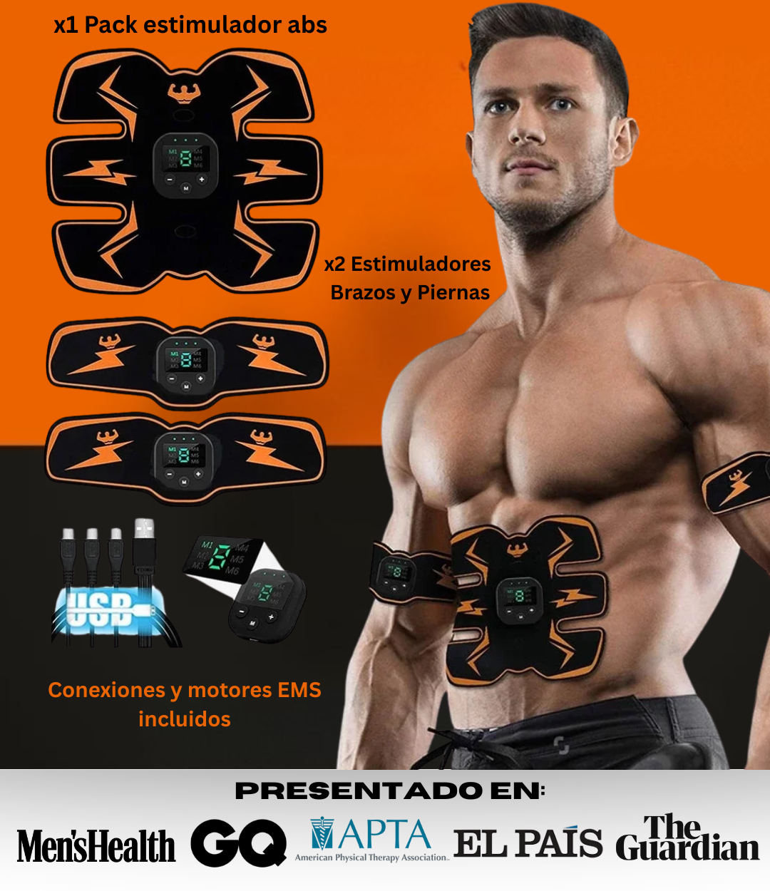 Estimulador Abdominales PowerAbs® + Crema Quemagrasa Ultraburn GRATIS