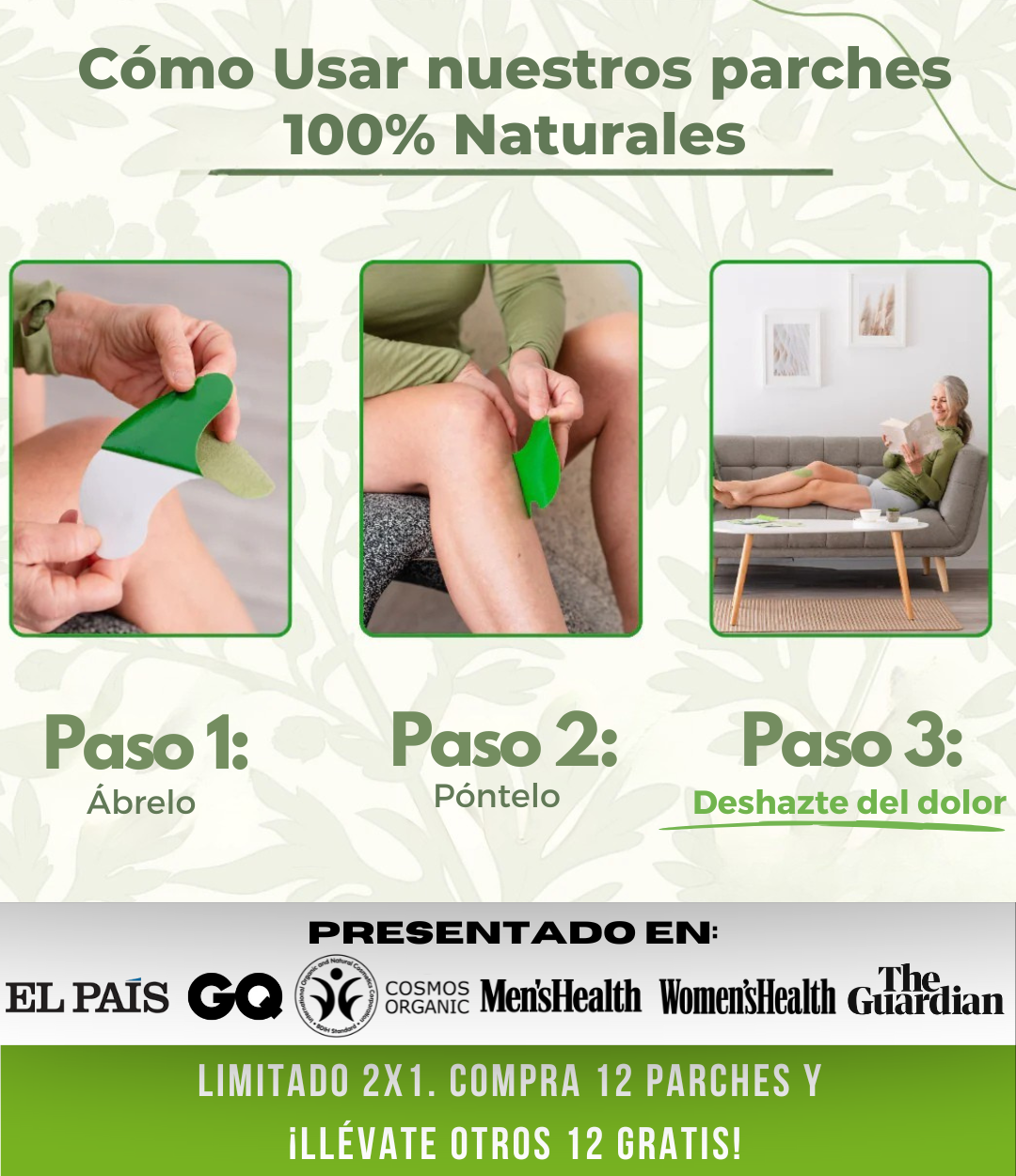 OFERTA Parches Wellnee®: Terapia Natural para el Dolor Articular. 12 Unidades + 12 GRATIS